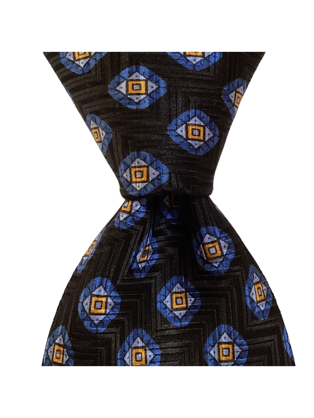 Robert Talbott Limited Edition Silk Necktie USA Designer Geometric Black GUC